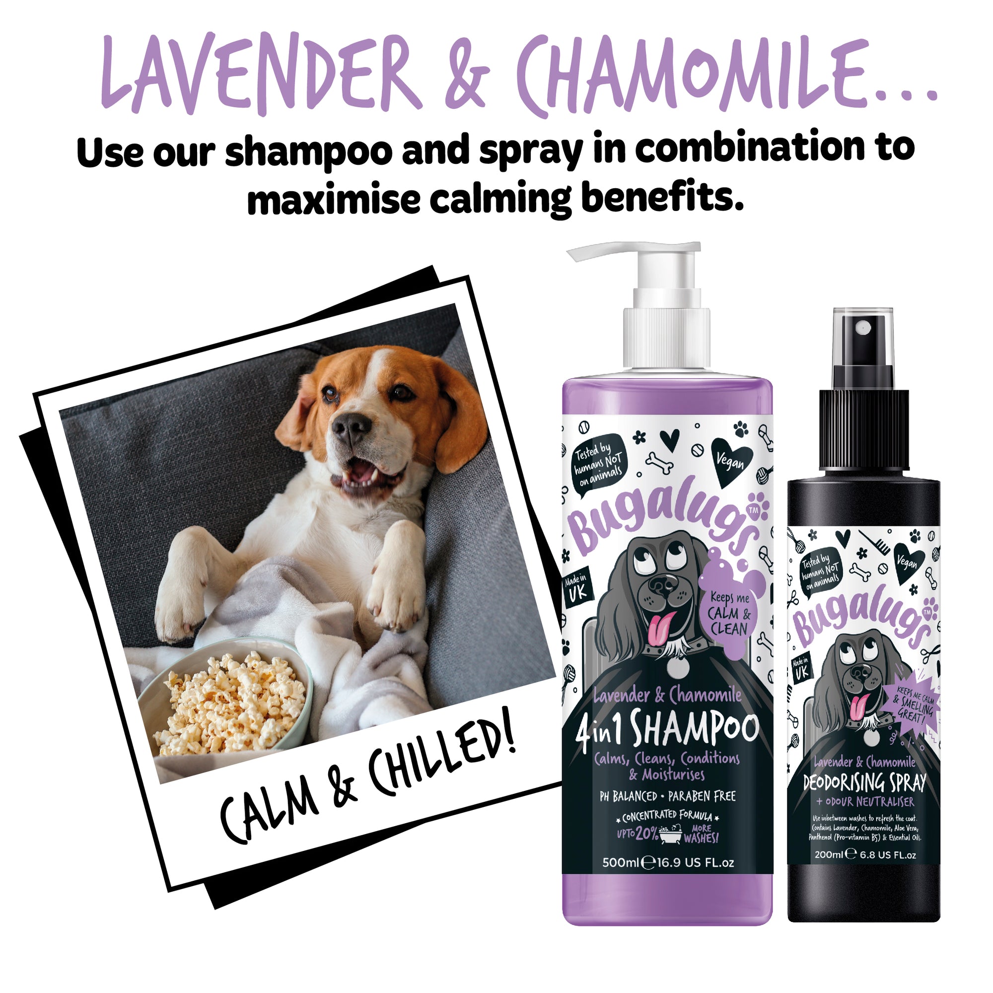 Bugalugs 4 in 1 Dog Shampoo - Lavender & Chamomile