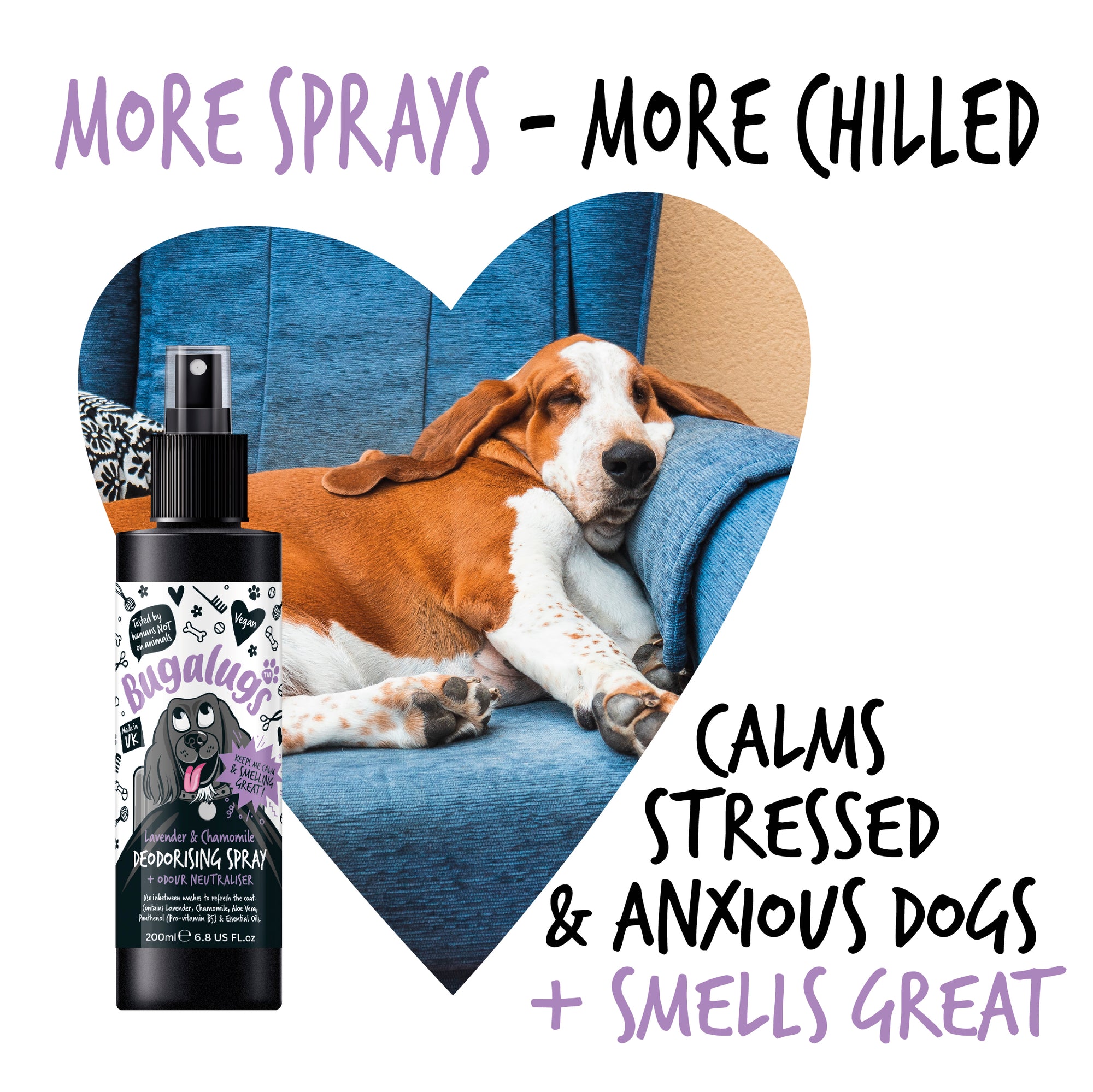 Bugalugs Dog Deodorising Spray - Lavender & Chamomile